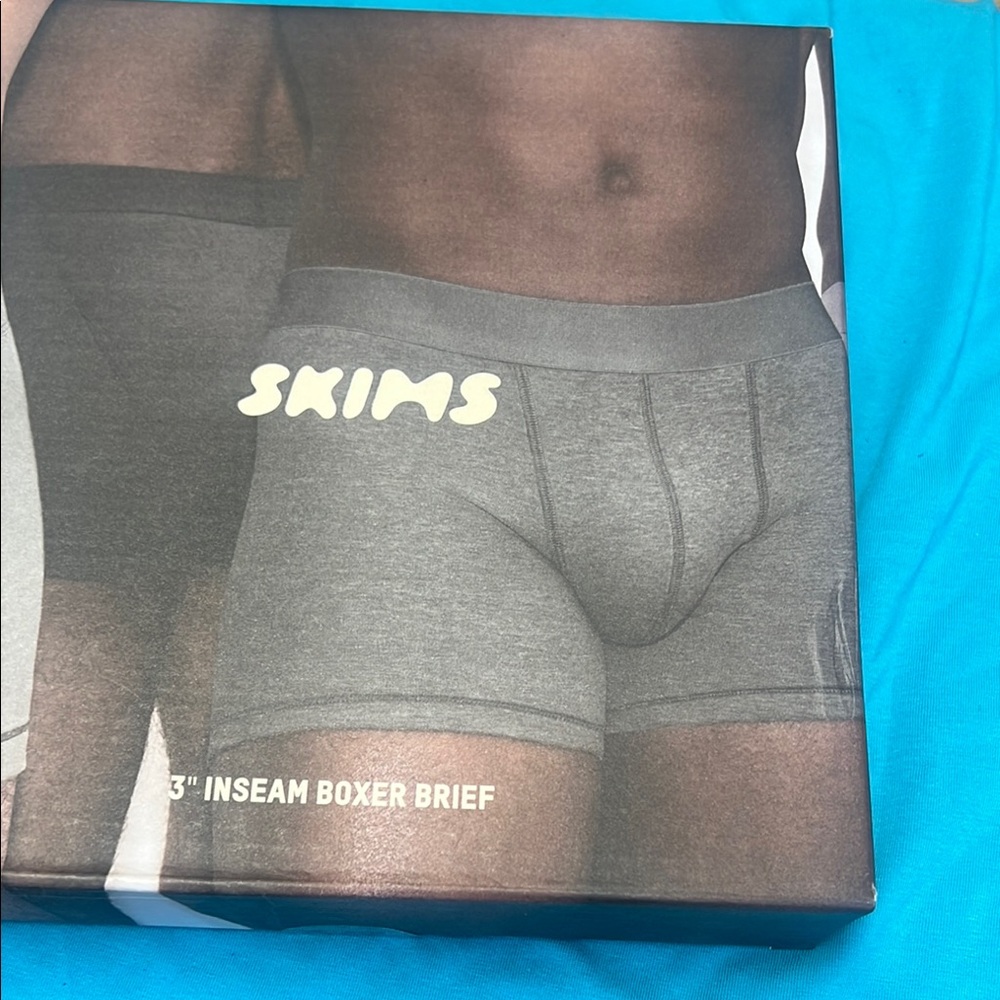 SKIMS Gray Boxer Briefs Soft Jersey Contour size med